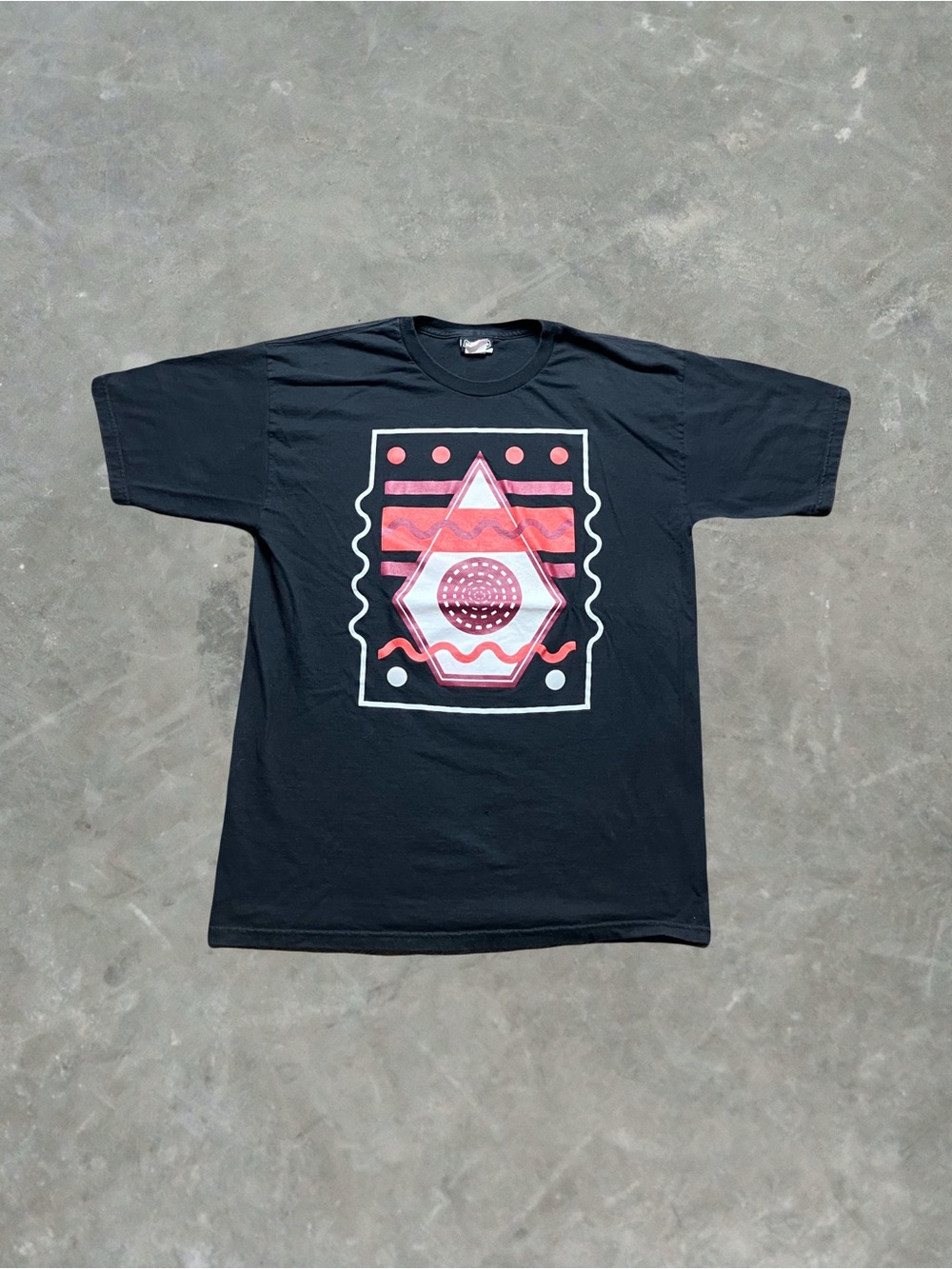 ☀️ Vintage Volcom Stone Y2K Geometric Pattern Graphic Tee Mens L Black